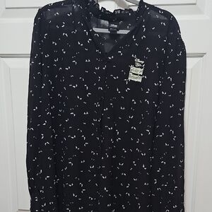 Disney Her Universe Black and White Haunted Mansion Sheer Shirt